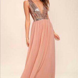 Stunning Rose gold Lulus Formal Dress!